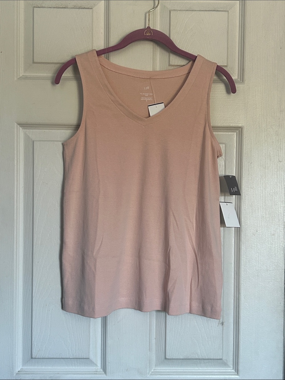 NWT J. Jill seashell Pima rounded v neck tank top size XS